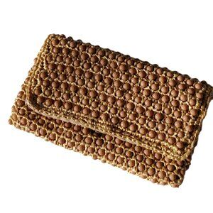 Vintage 50s 60s Handbags Ltd Made in Japan clutch wallet beige sand midcentury